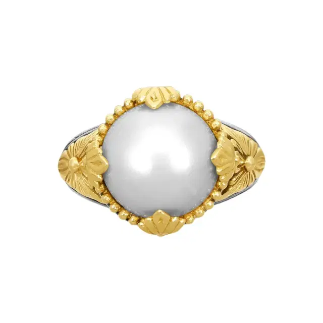 Konstantino Konstantino Thalia Sterling Silver & 18K Yellow Gold Pearl Ring Sz. 7 by The Solist
