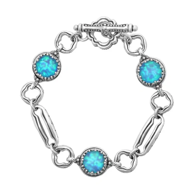 Konstantino Konstantino Ultra Sterling Silver Blue Opal Doublet Link Bracelet by The Solist