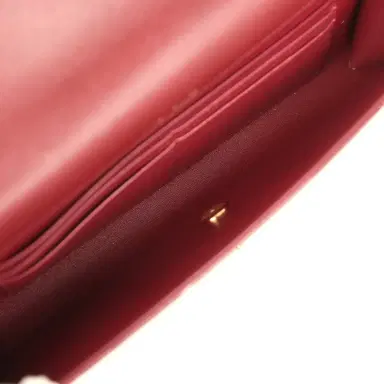 Chanel Chanel Long Top Handle Clutch with Chain Dark Burgundy Lizard Embossed Calfskin Gold Hardware | Thumbnail 9