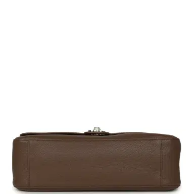 Chanel Chanel Maxi "Souplissimo" Small Flap Bag Brown Grained Calfskin Silver Hardware | Thumbnail 6
