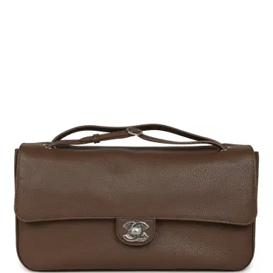 Chanel Chanel Maxi "Souplissimo" Small Flap Bag Brown Grained Calfskin Silver Hardware | Thumbnail 1