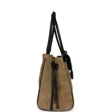 Chanel Chanel Medium "Urban Essential" East West Shopping Tote Black Grained Calfskin and Beige Suede Gold Hardware | Thumbnail 3