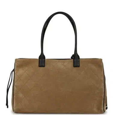 Chanel Chanel Medium "Urban Essential" East West Shopping Tote Black Grained Calfskin and Beige Suede Gold Hardware | Thumbnail 4