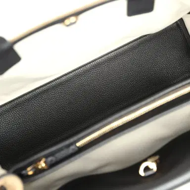 Chanel Chanel Medium "Urban Essential" East West Shopping Tote Black Grained Calfskin and Beige Suede Gold Hardware | Thumbnail 9