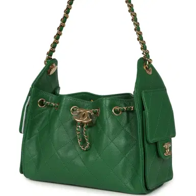 Chanel Chanel Mini 25 Hobo Bag Green Caviar Gold Hardware | Thumbnail 5 Chanel Chanel Mini 25 Hobo Bag Green Caviar Gold Hardware | Thumbnail 5