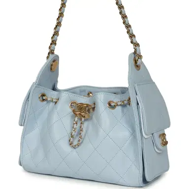 Chanel Chanel Mini 25 Hobo Bag Light Blue Caviar Gold Hardware | Thumbnail 5 Chanel Chanel Mini 25 Hobo Bag Light Blue Caviar Gold Hardware | Thumbnail 5