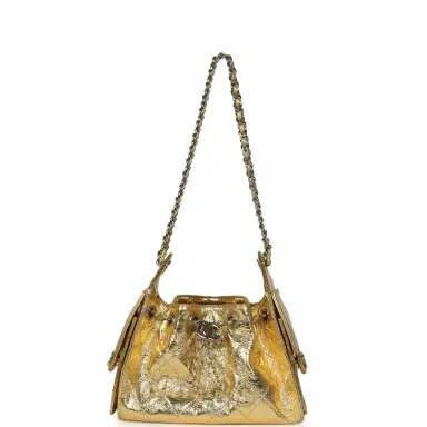 Chanel Chanel Mini 25 Hobo Bag Metallic Gold Calfskin Silver Hardware | Thumbnail 7