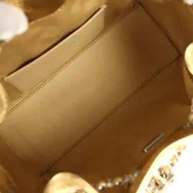 Chanel Chanel Mini 25 Hobo Bag Metallic Gold Calfskin Silver Hardware | Thumbnail 8