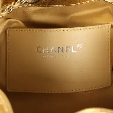 Chanel Chanel Mini 25 Hobo Bag Metallic Gold Calfskin Silver Hardware | Thumbnail 9