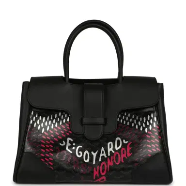 goyard Goyard Saigon Tote "Charismatic Chevron" Jet Black Multicolored Goyardine Canvas Palladium Hardware | Thumbnail 1 goyard Goyard Saigon Tote "Charismatic Chevron" Jet Black Multicolored Goyardine Canvas Palladium Hardware | Thumbnail 1