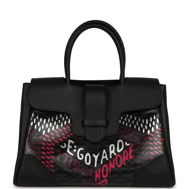 goyard Goyard Saigon Tote "Charismatic Chevron" Jet Black Multicolored Goyardine Canvas Palladium Hardware
