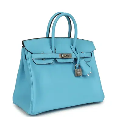 HERMÈS Hermes Birkin 25 Celeste Swift Palladium Hardware | Thumbnail 2 HERMÈS Hermes Birkin 25 Celeste Swift Palladium Hardware | Thumbnail 2