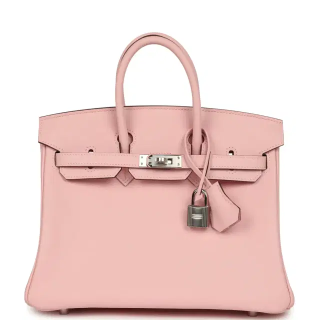hermes Hermes Birkin 25 Rose Sakura Swift Palladium Hardware