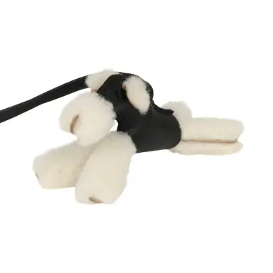 HERMÈS Hermes Budy Charm Black Milo Lambskin and Ecru Merino Sheepskin | Thumbnail 2 HERMÈS Hermes Budy Charm Black Milo Lambskin and Ecru Merino Sheepskin | Thumbnail 2