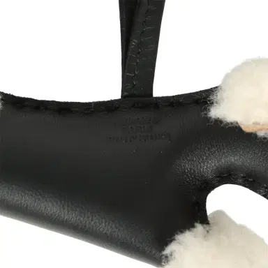 HERMÈS Hermes Budy Charm Black Milo Lambskin and Ecru Merino Sheepskin | Thumbnail 4 HERMÈS Hermes Budy Charm Black Milo Lambskin and Ecru Merino Sheepskin | Thumbnail 4