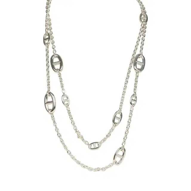hermes Hermes Farandole Rope Necklace 120cm Sterling Silver Hardware