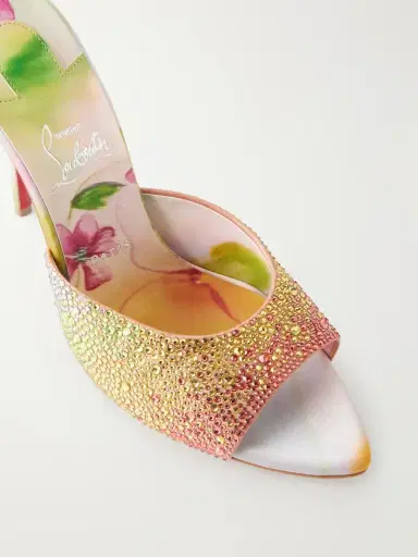Christian Louboutin Miss Z 100 Crystal-embellished Satin Mules | Thumbnail 5 Christian Louboutin Miss Z 100 Crystal-embellished Satin Mules | Thumbnail 5