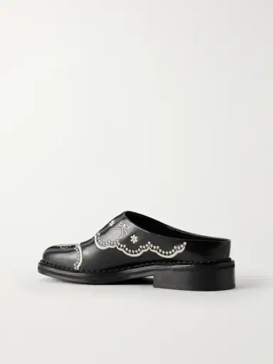 Simone Rocha Floral Lace Embroidered Leather Slip-ons | Thumbnail 3