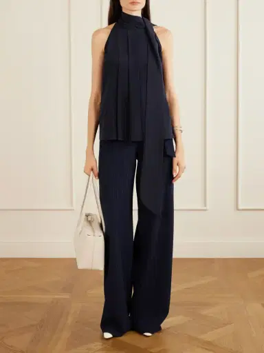 Max Mara Draped Pleated Silk Blouse | Thumbnail 2