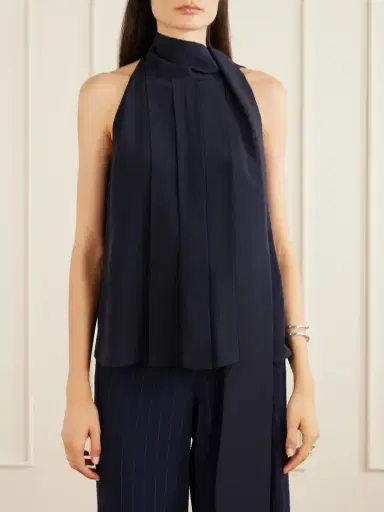 Max Mara Draped Pleated Silk Blouse | Thumbnail 3