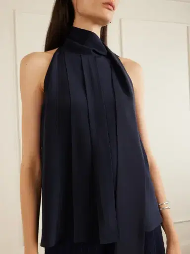 Max Mara Draped Pleated Silk Blouse | Thumbnail 5