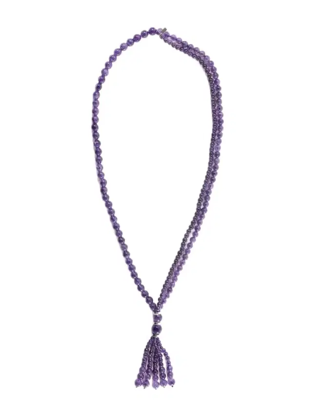 Le Sundial Venice Opera Tasseled Sterling Silver Amerthyst Necklace