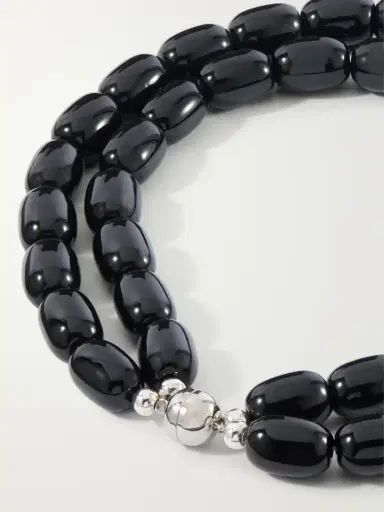 Julietta Luma Rhodium-pleated, Onyx, Shell And Resin Beaded Necklace | Thumbnail 3 Julietta Luma Rhodium-pleated, Onyx, Shell And Resin Beaded Necklace | Thumbnail 3