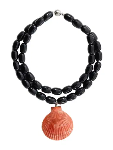 Julietta Luma Rhodium-pleated, Onyx, Shell And Resin Beaded Necklace | Thumbnail 1 Julietta Luma Rhodium-pleated, Onyx, Shell And Resin Beaded Necklace | Thumbnail 1