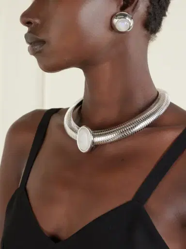 Julietta Bombé Rhodium-plated Moonstone Earrings | Thumbnail 2