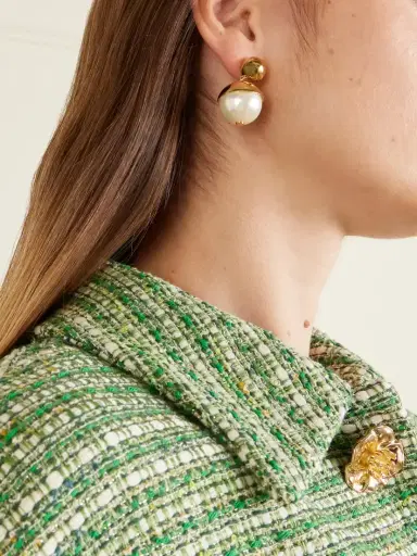 Carolina Herrera Gold-tone Pearl-effect Earrings | Thumbnail 2 Carolina Herrera Gold-tone Pearl-effect Earrings | Thumbnail 2