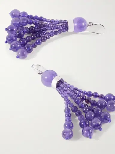 Le Sundial Venice Opera Tasseled Sterling Silver Amerthyst Earrings | Thumbnail 3