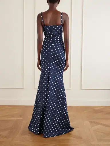 Carolina Herrera Gathered Polka-dot Cotton-blend Twill Gown | Thumbnail 3 Carolina Herrera Gathered Polka-dot Cotton-blend Twill Gown | Thumbnail 3