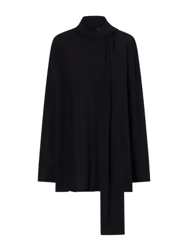 Scarf-detailed Woven Blouse