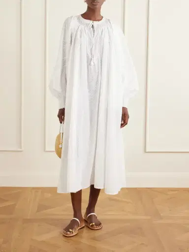 Thierry Colson Vladia Ruffled Embroidered Cotton Maxi Dress | Thumbnail 2