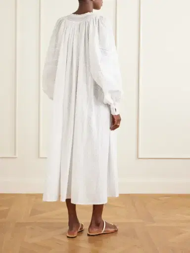 Thierry Colson Vladia Ruffled Embroidered Cotton Maxi Dress | Thumbnail 3