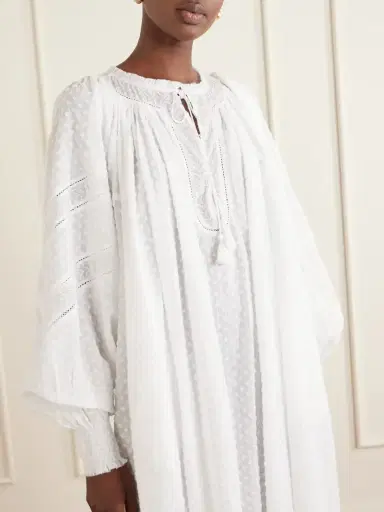 Thierry Colson Vladia Ruffled Embroidered Cotton Maxi Dress | Thumbnail 4