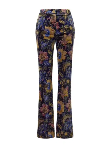 Etro Printed Cotton-blend Velvet Flared Pants | Thumbnail 1 Etro Printed Cotton-blend Velvet Flared Pants | Thumbnail 1