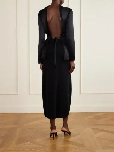 Tove Beau Open-back Tie-detailed Silk Blouse | Thumbnail 3