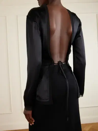 Tove Beau Open-back Tie-detailed Silk Blouse | Thumbnail 4