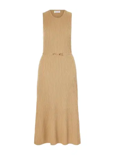 Gabriela Hearst Meier Belted Ribbed Wool And Cashmere Midi Dress | Thumbnail 1 Gabriela Hearst Meier Belted Ribbed Wool And Cashmere Midi Dress | Thumbnail 1