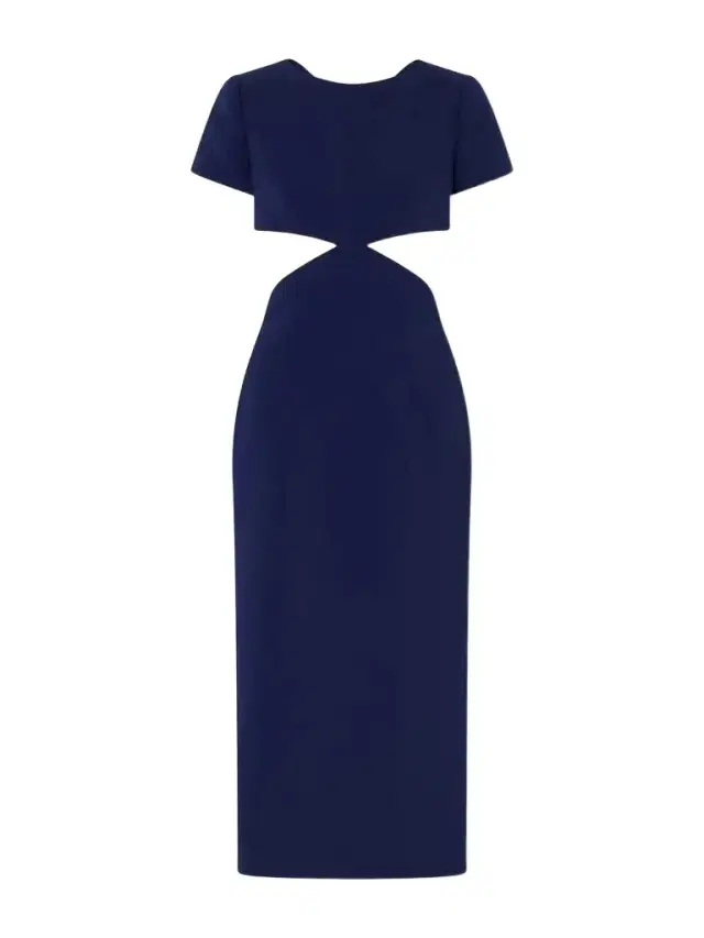 Bow-embellished Cut-out Crepe Midi Dress