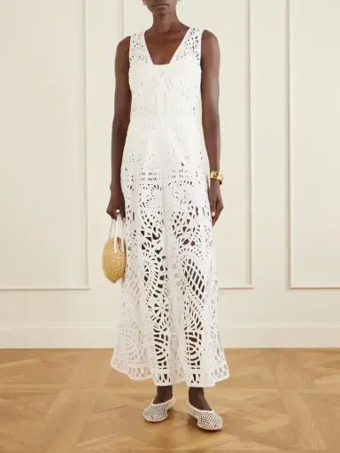 Emporio Sirenuse Vivienne Brisé Cut-out Cotton Midi Dress | Thumbnail 2 Emporio Sirenuse Vivienne Brisé Cut-out Cotton Midi Dress | Thumbnail 2