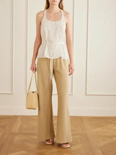 Theory Belted Halterneck Polka-dot Tank | Thumbnail 2
