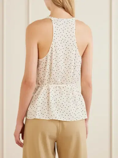 Theory Belted Halterneck Polka-dot Tank | Thumbnail 3