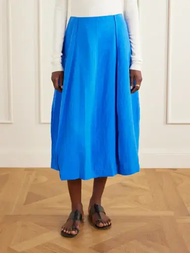 Theory Pleated Silk-blend Crepe Midi Skirt | Thumbnail 3 Theory Pleated Silk-blend Crepe Midi Skirt | Thumbnail 3