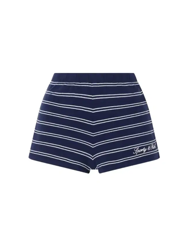 Sporty & Rich Logo-embroidered Striped Cotton-jersey Shorts