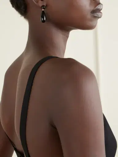 LIÉ STUDIO The Lola Sterling Silver Onyx Earrings | Thumbnail 2