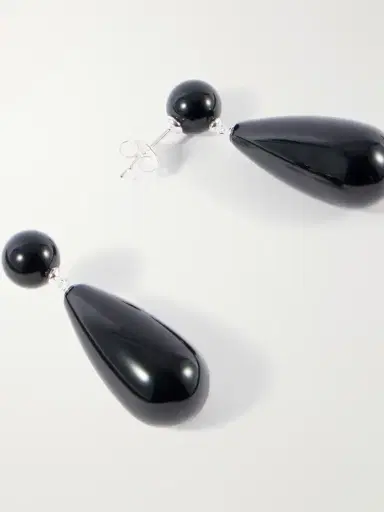 LIÉ STUDIO The Lola Sterling Silver Onyx Earrings | Thumbnail 3