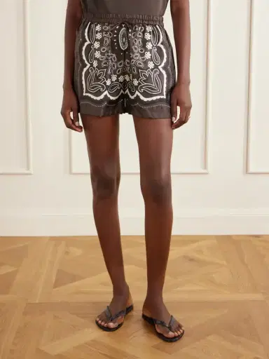 Nili Lotan Frances Bandana-print Silk-twill Shorts | Thumbnail 3