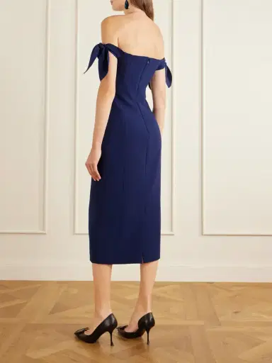 Carolina Herrera Off-the-shoulder Crepe Midi Dress | Thumbnail 3 Carolina Herrera Off-the-shoulder Crepe Midi Dress | Thumbnail 3